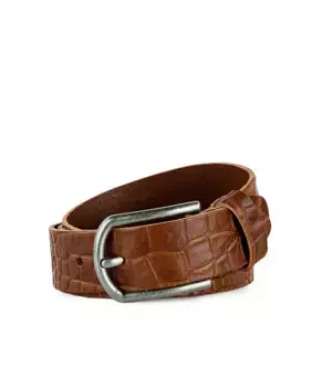 Мужской коричневый кожаный ремень Jaslen, коричневый