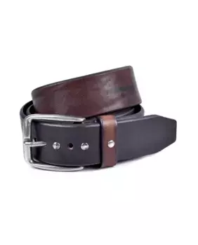 Мужской коричневый кожаный ремень с металлическими аппликациями Miguel Bellido