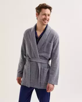 Мужской короткий халат Laurence Tavernier, синий