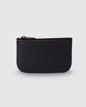 Мужской кошелек Alep из черной тисненой кожи на молнии Alep, черный