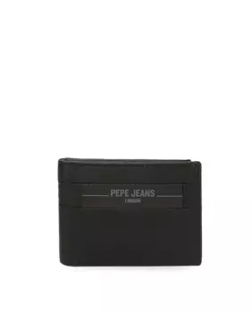 Мужской кошелек Checkbox черный кожаный Pepe Jeans, черный