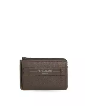 Мужской кошелек Checkbox с коричневым кожаным визитницей Pepe Jeans