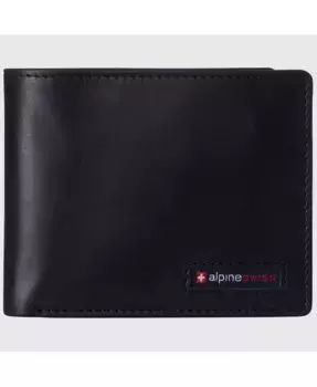 Мужской кошелек Commuter RFID с двумя окошками для удостоверений и отделением для купюр Alpine Swiss, черный