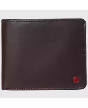 Мужской кошелек Deluxe Capacity Hybrid Bifold Flipout ID Window с RFID-защитой Alpine Swiss, коричневый