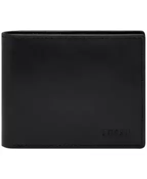 Мужской кошелек Derrick RFID с двумя отделениями Fossil, черный