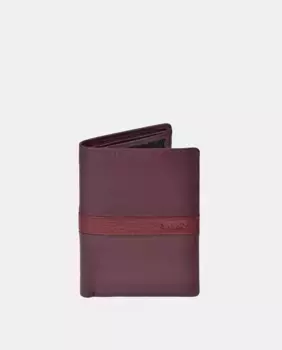 Мужской кошелек для карточек YANKO из черной кожи, бордовый