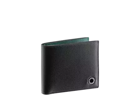 Мужской кошелек двойного сложения Bvlgari, черный