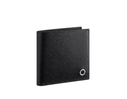 Мужской кошелек двойного сложения Bvlgari, черный
