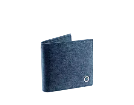 Мужской кошелек двойного сложения Bvlgari, синий