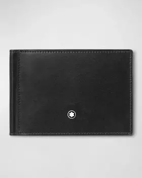 Мужской кошелек двойного сложения Meisterstuck с зажимом для денег Montblanc, цвет Black