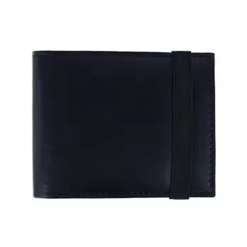 Мужской кошелек двойного сложения с эластичным ремешком CTM, черный