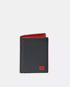 Мужской кошелек Guy Laroche в черной/красной коже, чёрный