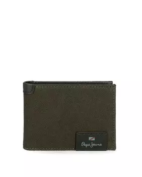 Мужской кошелек Hilltop из темно-зеленой кожи с горизонтальным расположением Pepe Jeans, зеленый
