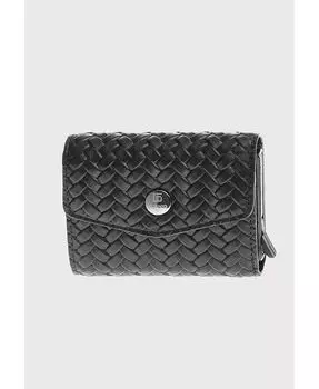 Мужской кошелек и визитница из натуральной кожи с узором на кнопке Furniq Uk, коричневый