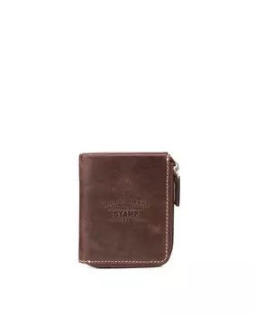 Мужской кошелек из коричневой яловой кожи Stamp, темно коричневый
