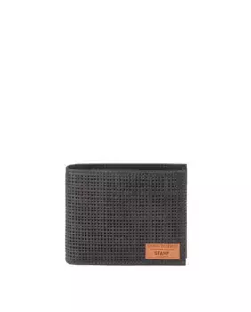 Мужской кошелек из коричневой воловьей кожи Stamp, чёрный