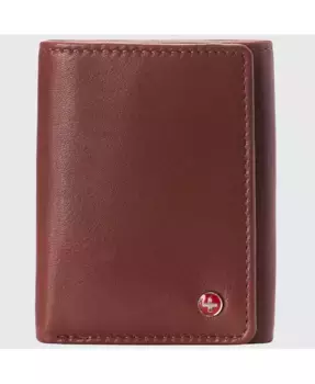 Мужской кошелек Leon Trifold с защитой от RFID, из натуральной кожи, с окошком для удостоверения личности Alpine Swiss, коричневый/бежевый