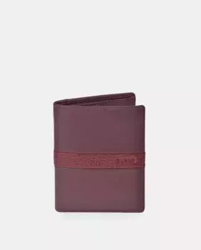 Мужской кошелек-портмоне YANKO из черной кожи, бордовый