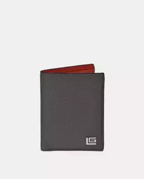 Мужской кошелек-визитница Guy Laroche из серой/красной кожи, серый