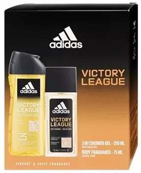 Мужской косметический набор Adidas Victory League, гель + дезодорант в распылителе