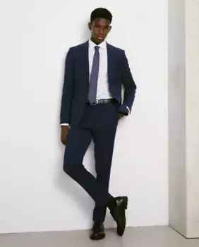 Мужской костюм брюки ромбовидной структуры Easy Wear, цвет Azuln