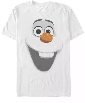 Мужской костюм Disney Frozen Olaf Big Face, футболка с коротким рукавом, футболка с коротким рукавом Fifth Sun, белый