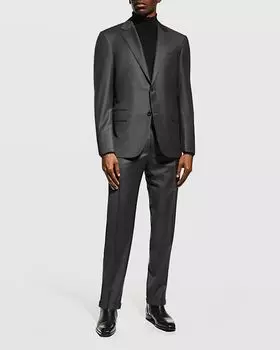 Мужской костюм из однотонной шерсти Canali, цвет Charcoal
