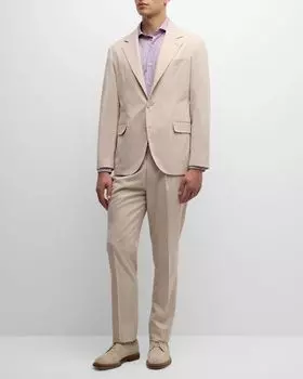 Мужской костюм из смесового хлопка Brunello Cucinelli, цвет Brown