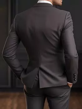 Мужской костюм Mode, простой однотонный, с длинными рукавами, можно носить каждый день Manfinity, темно-серый