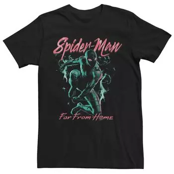 Мужской костюм-невидимка Marvel Spider-Man: Вдали от дома, темная футболка с портретом Licensed Character