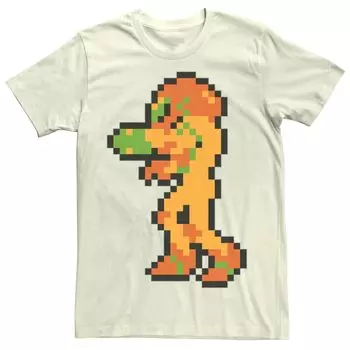 Мужской костюм Nintendo Samus, красочная пиксельная футболка Licensed Character