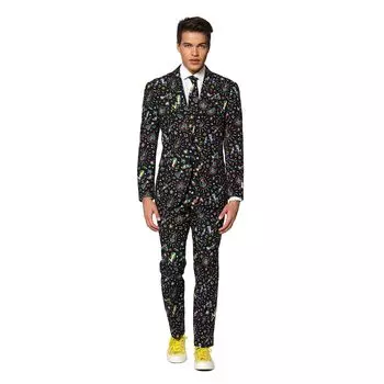 Мужской костюм с галстуком OppoSuits Slim Fit Disco Dude, черный