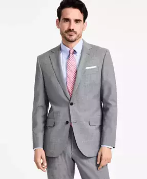 Мужской костюм с рисунком "оконное стекло" (пиджак и брюки) Brooks Brothers, серый