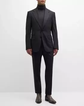 Мужской костюм Shelton в тонкую полоску TOM FORD, цвет Dark Grey