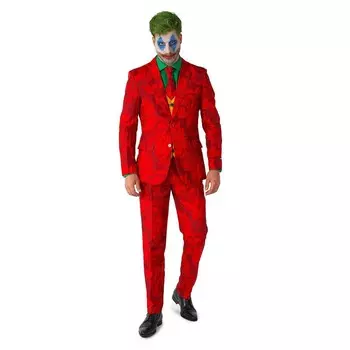 Мужской костюм Suitmeister DC Comics Scarlet Joker, облегающий костюм для Хэллоуина, новинка, комплект с галстуком, цвет Scarlet Joker
