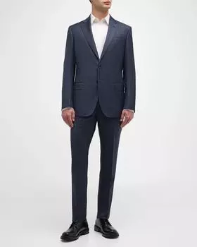 Мужской костюм в клетку в тон G-Line Emporio Armani, цвет Medium Blue