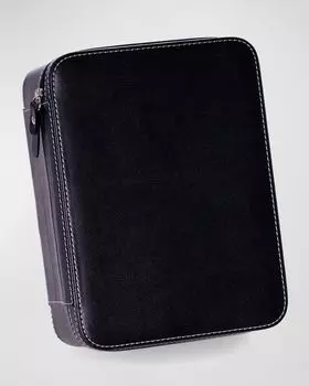 Мужской кожаный дорожный футляр с аксессуарами для 4 часов Bey-Berk, цвет Black