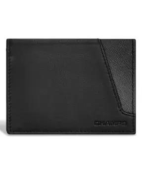 Мужской кожаный картхолдер Iconic Collection CHAMPS, черный