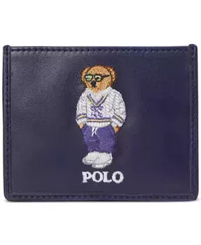 Мужской кожаный картхолдер Polo Bear Polo Ralph Lauren, синий