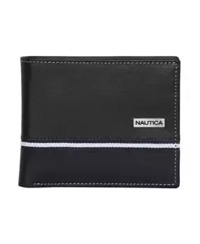 Мужской кожаный кошелек Bifold Nautica, черный
