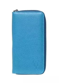 Мужской кожаный кошелек бирюзового цвета Carrera