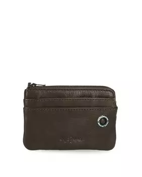 Мужской кожаный кошелек Brown Badge Pepe Jeans, коричневый