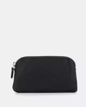 Мужской кожаный кошелек черного цвета с брелоком для ключей Scharlau, черный