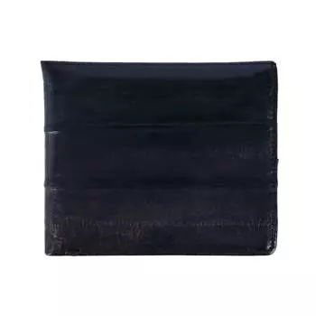 Мужской кожаный кошелек двойного сложения из кожи угря с карманом для монет CTM, коричневый