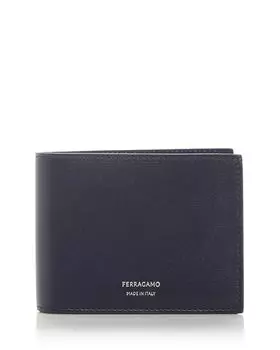 Мужской кожаный кошелек Florence с двумя отделениями FERRAGAMO, синий