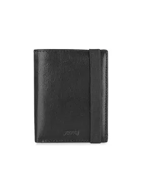 Мужской кожаный кошелек Hannover с RFID-защитой черного цвета Jaslen, черный