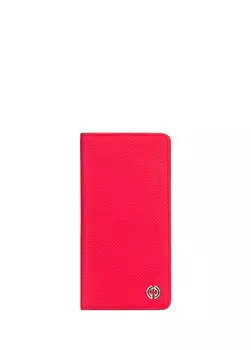 Мужской кожаный кошелек континентального красного цвета Cachee Concept