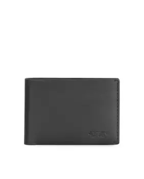 Мужской кожаный кошелек Lyon с Rfid-блокировкой черно-синий Jaslen, черный