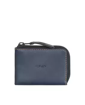 Мужской кожаный кошелек Lyon с Rfid-блокировкой темно-сине-верблюжьего цвета Jaslen, синий