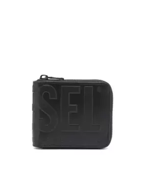Мужской кожаный кошелек на молнии Diesel, черный